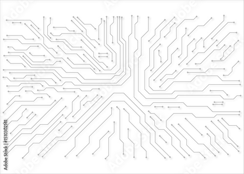 Motherboard pattern of computer circuit board, vector seamless background. Engineering electronic motherboard. Wave flow , vector illustration 