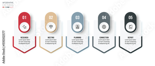 Infographic template business concept with step.
