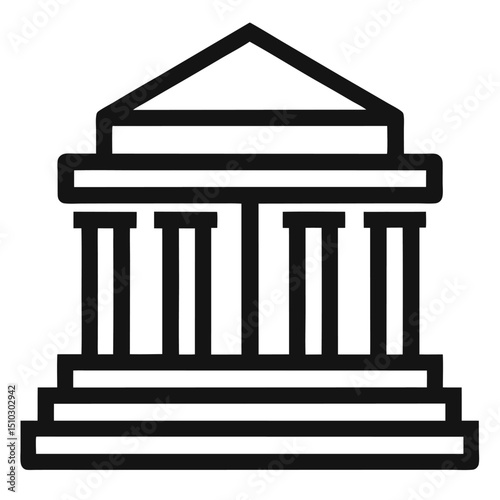 Classic greek temple building architecture icon design