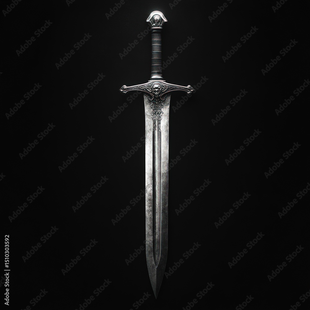 Ancient sword, polished metal blade Ancient sword, polished metal blade
