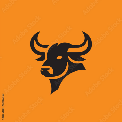 bull face for logo design vector