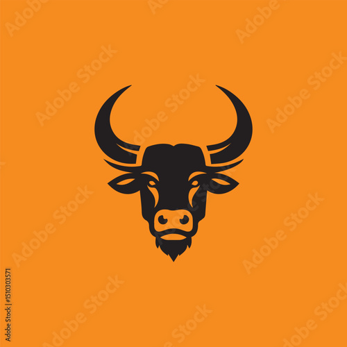 bull face for logo design vector