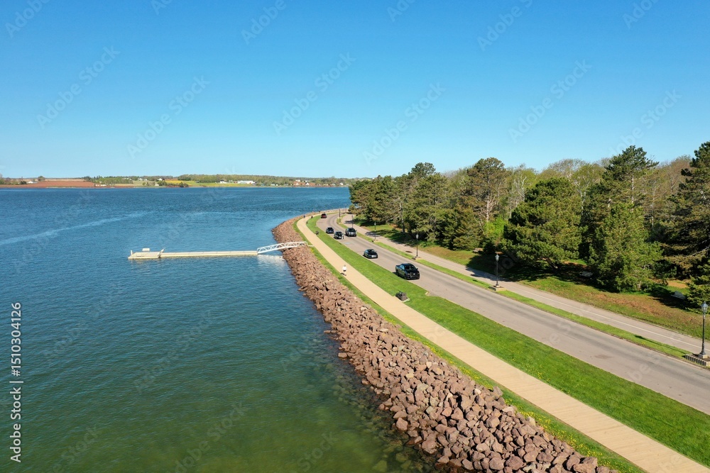 Aerial View of a Coastal City and Harbor in Prince Edward Island, Canada. High quality photo Aerial View of a Coastal City and Harbor in Prince Edward Island, Canada. High quality photo
