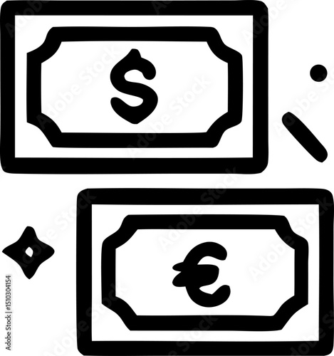 Financial report icon with a dollar symbol, representing business analysis, financial planning, and investment. The minimalist design with clean line elements enhances readability, making it suitable 