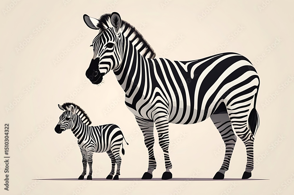 Fototapeta premium Mother and baby zebra