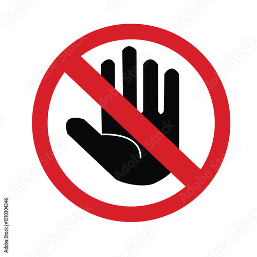 Prohibition Sign: The graphic starkly communicates a clear message of restriction, offering an effective visual command within a simplified design.
