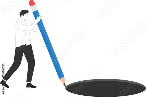 Businessmen making whole trap  Illustration