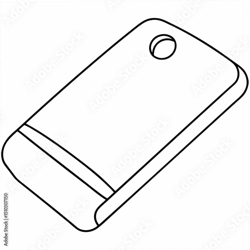 Vector illustration of an outline cutting board suitable for culinary themed projects and restaurant branding
