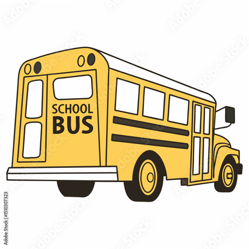 Yellow school bus vector illustration design for educational projects and transportation concepts