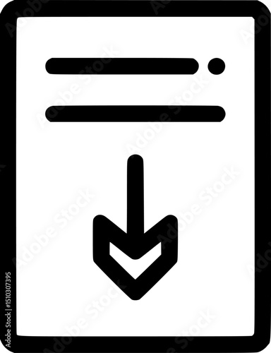 A document icon with two lines of text and a downward arrow inside