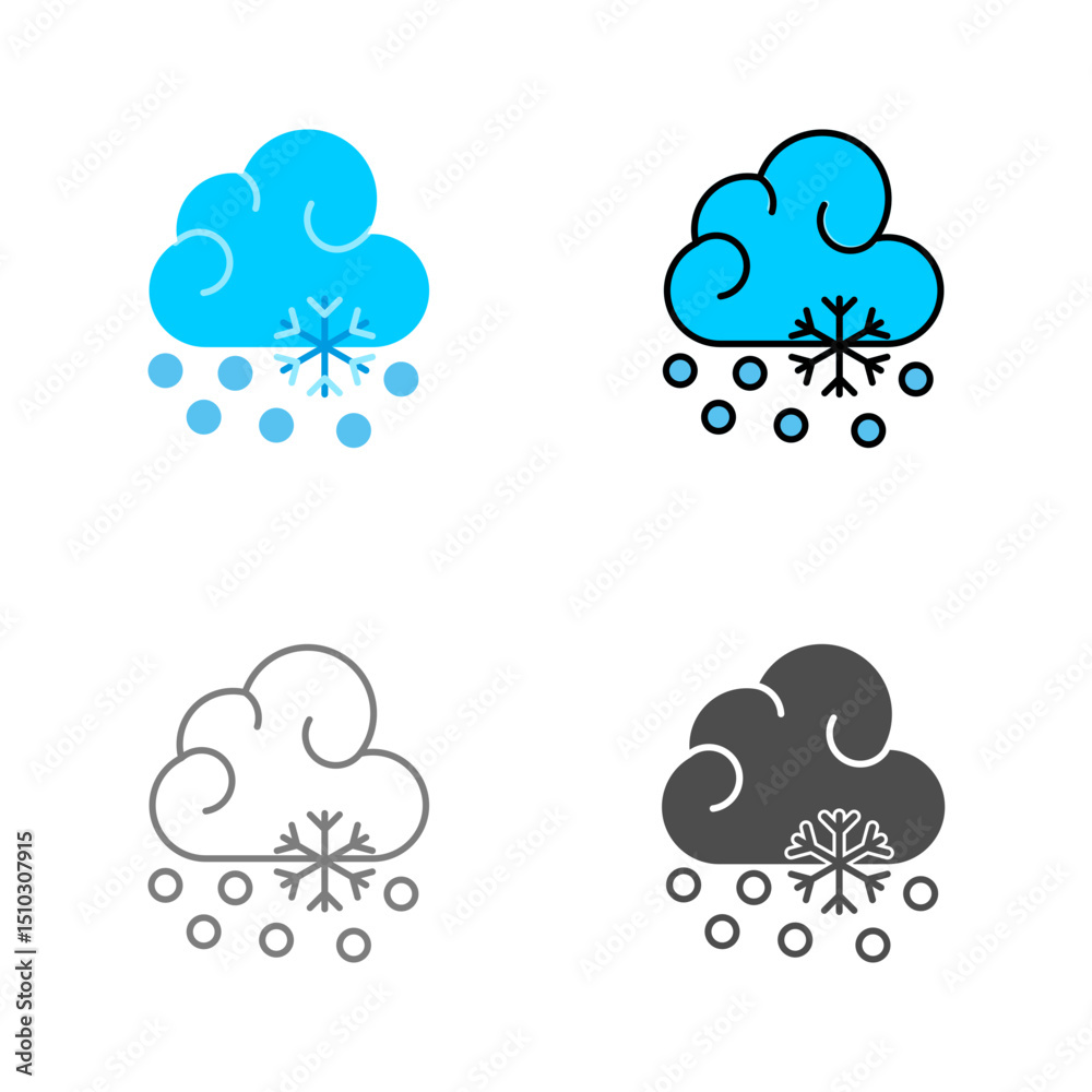 Obraz premium Snow Fall Vector Icon