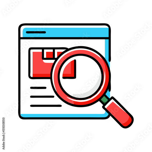 Magnifier on graph—data analysis, SEO or analytics.