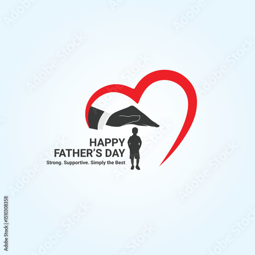 Father is a bless and safe shade for children Happy Father's Day logo mnemonic typo Social Media Creative concept idea post web banner poster template greetings card art design 