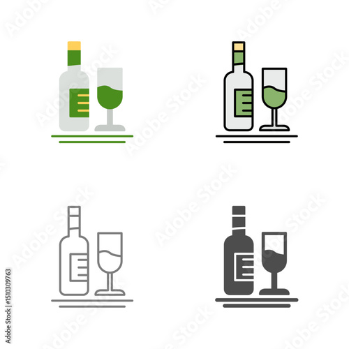 White Wine Vector Icon