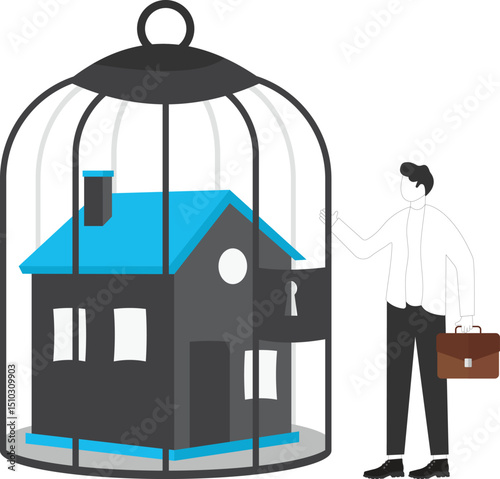 Home foreclosure. Illustration