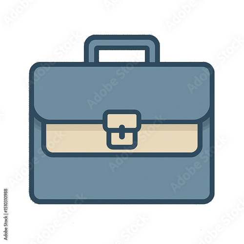 Briefcase Flat Vector Icon – Minimal Business Bag Illustration