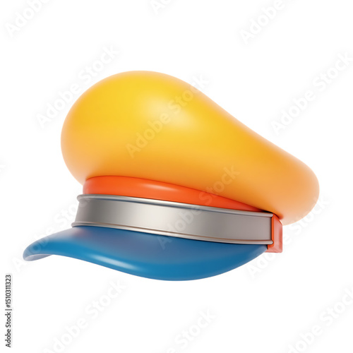 3d render of a colorful hat isolated on transparent background