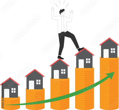 Real estate market price rising up chart