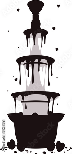 A stylized silhouette of a chocolate fountain