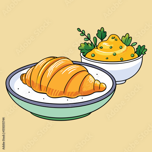 Light and fluffy scrambled eggs with fresh chives, served with a warm piece of toast.
