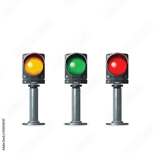 Professional Racing Semaphore Lights Vector Illustration for Sporting Events and Race Competitions Usage