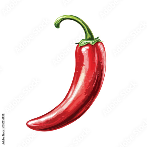 Red Chili Pepper Vegetable Icon Vector Illustration for Culinary Designs