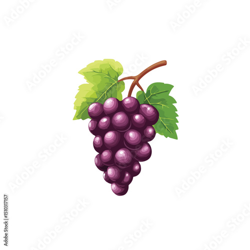 Ripe Grape Bunch Nature Fruit Abundance Icon EPS Illustration for Designs