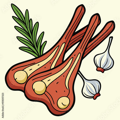 Succulent grilled lamb chops seasoned with fresh rosemary and garlic, a delicious savory meal.