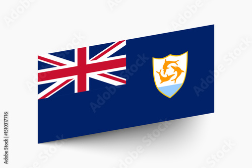 Flag of Anguilla. Anguilla  flag official colors tilted icon digital vector illustration design.