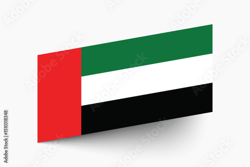 Flag of United Arab Emirates. United Arab Emirates flag official colors tilted icon digital vector illustration design.