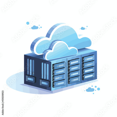 Professional Cloud Storage Servers: Illustration of Modern Technology Infrastructure