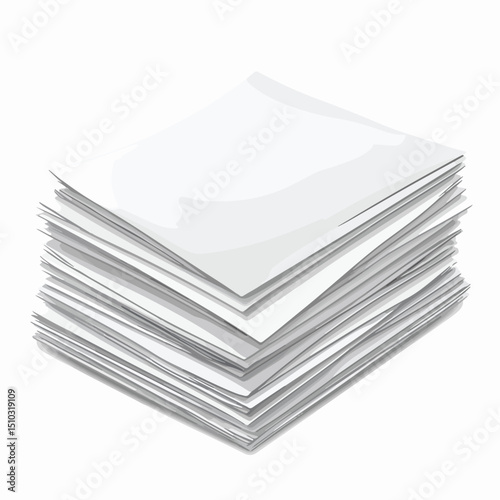 Professional Isolated Vector Illustration of Sheets Document for Business Use