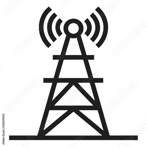 Communication tower icon wireless signal transmission technology