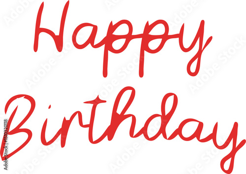 Elegant happy birthday typography with stylish calligraphy, perfect for greeting cards, social media posts, and event invitations, capturing a festive and celebratory feel