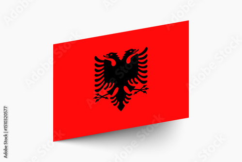 Flag of Albania. Albania flag official colors tilted icon digital vector illustration design.