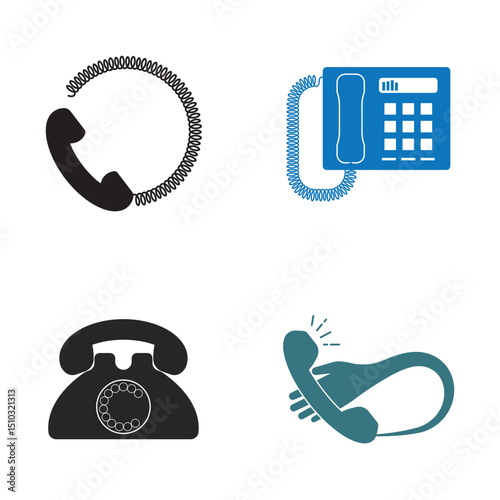 Telephone icon customer service call logo vector