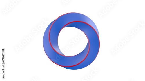 Strip ring on white background. Isolated 3D illustration