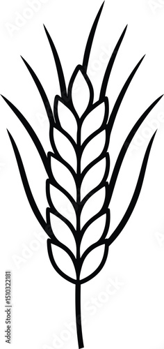 Minimal Wheat Sheaf Sketch – Rustic Farm and Patriotism