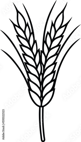 Minimalist Wheat Sheaf Outline – Patriotic Harvest Vector
