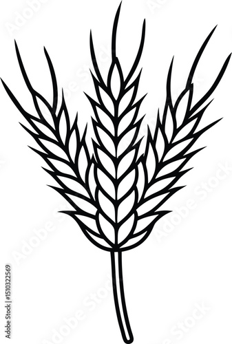 Traditional Wheat Sheaf Sketch – Harvest and Patriotism Icon