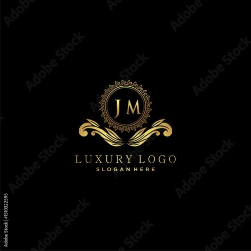 JM letter initial monogram luxury logo