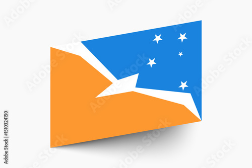 Flag of Argentina Antarctica. Argentina Antarctica flag official colors tilted icon digital vector illustration design.