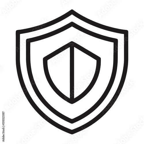 Double lined shield icon security protection symbol