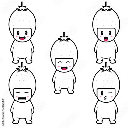 sapodilla fruit emoji illustration
