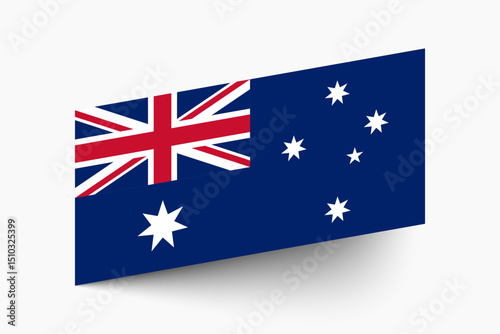 Flag of Australia. Australia flag official colors tilted icon digital vector illustration design.