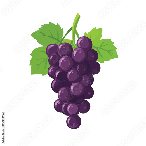 Premium Ripe Grape Bunch Fresh Nature Fruit Abundance Icon EPS Vector Illustration