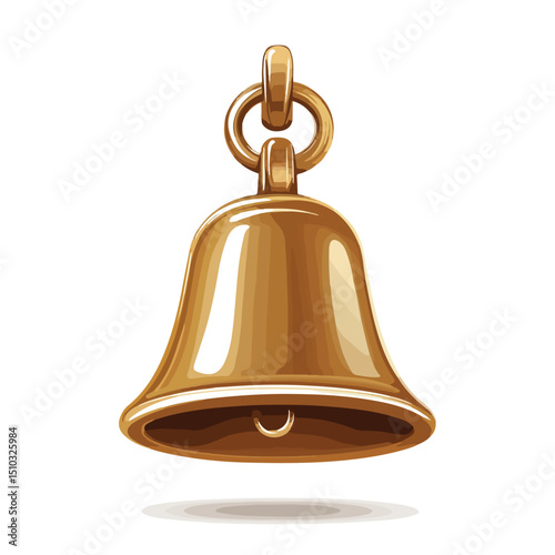 Detailed Single Bell Icon Vector Illustration for Web and Print Designs