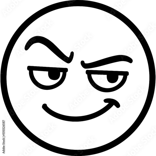 Minimalistic mischievous face icon