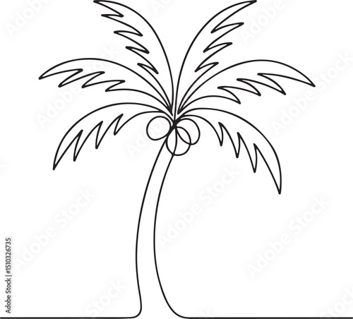 Decorative Coconut Palm Tree Coco Nucifera Drawing
