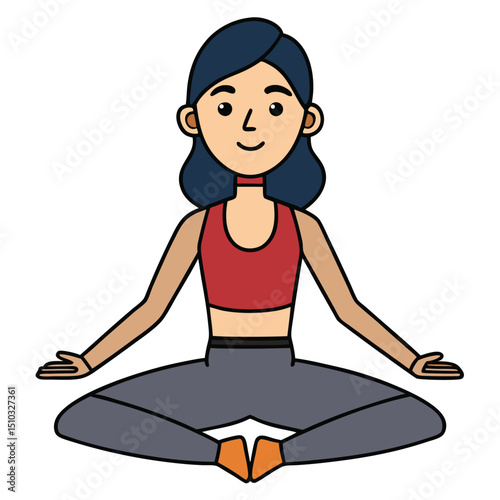 vector woman in a yoga pose wearing gym clothes